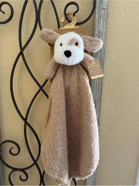 Baby Essentials Tan and White Puppy Lovey Security Blanket